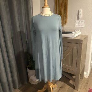 Elegant Long Sleeve Dress in Soft Blue